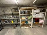 a room with a lot of shelves and a lot of items on it
