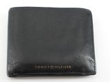 Portefeuille à deux volets en cuir noir Tommy Hilfiger