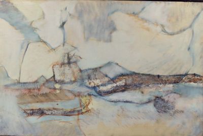 a picture of a painting of a fish on a table