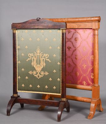 pair of early 20th century style side tables with painted panels