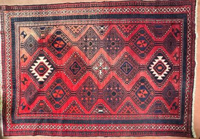 Tapis Turkmène (chaine, trame et velours en laine), Turkméni…