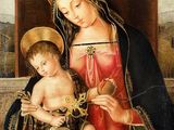 une image d'un tableau représentant une femme tenant un enfant dans ses bras