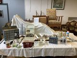 a table that has a lot of items on it