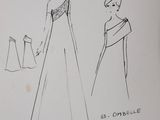 croquis d'une femme en robe et d'une femme en robe