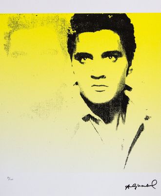 an image of a yellow and black photograph of a man