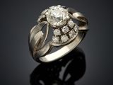 a white gold and diamond ring