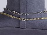 a close up of a mannequin with two chains on it