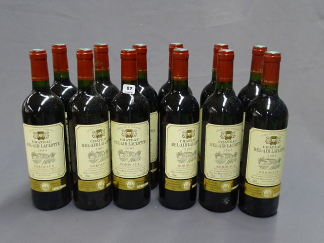CHATEAU BEL-AIR LACLOTTE : 12 bouteilles BORDEAUX, année 2005(bou...