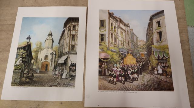 Deux reproductions « chapelle St Aurélien », « la confrérie de St...