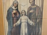 painting of a man and woman with a child in a cage