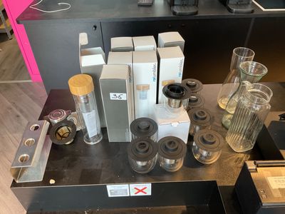 a table with a bunch of different items on it