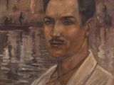 portrait d'un homme en chemise blanche au bord d'un plan d'eau