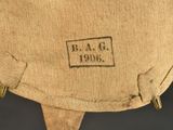 a close up of a bag with a label on it