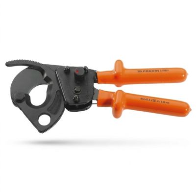 a pair of pipe cutters with orange handles on a white background