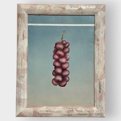 E.D. La grappe d'oignons Huile sur toile. Monogrammé en bas …