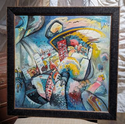 a picture of a painting that is being displayed on a table
