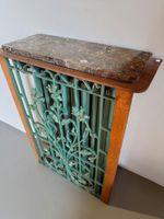 Cache-radiateur en fer forgé patiné vert à motif d'iris (photo 3)