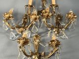 gold plated chandelier with five arms and five lights