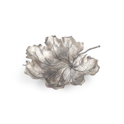 broche en feuille d'argent sur fond blanc avec un espace réservé au texte