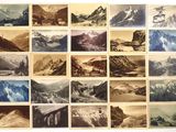 une vieille photo issue d'une série de clichés représentant des montagnes et des vallées