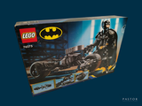 lego batman batmobile set in box with instructions on blue background