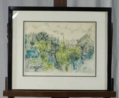a picture of a picture of a painting on a easel