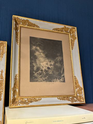 Gravure d’édition d’après Fragonard « L’escarpolette ». Cadre en ...
