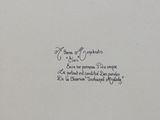a black and white picture of a poem written on a piece of paper