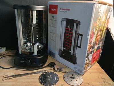 a box of food sitting on a table next to a blender