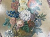 une peinture de fleurs dans un vase sur une table