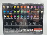 a box with a bunch of different colored buttons on it