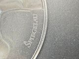a close up of a glass plate with a picture on it
