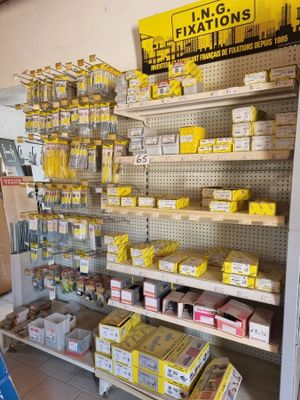 many boxes of food on the shelves in the store