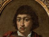 portrait of a young man in a red cloak