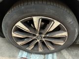 a close up of a tire on the ground