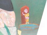 un tableau représentant une personne debout sur un piédestal
