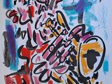 une image représentant un tableau où l'on voit un homme jouant du saxophone