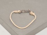 bracelet plaqué argent avec cordon blanc et fermoir en argent