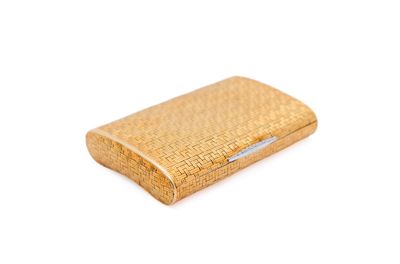 an image of a close up of a gold case on a white background