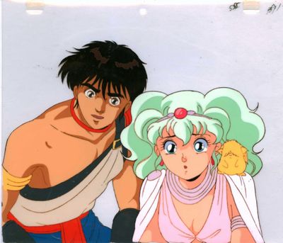 anime animation of a man and a woman sitting next to each other