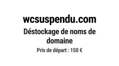 Nom de domaine wcsuspendu.com. Catégorie: Construction et BT…