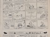 a black and white comic strip with cartoon characters on it