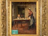 a painting of a woman and a child sitting at a table