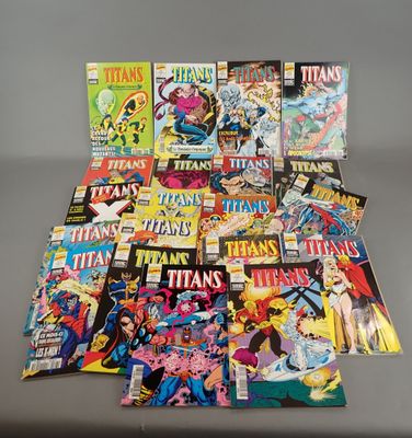 a pile of comic books sitting on top of a table