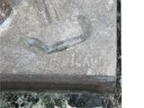 a close up of a statue of a hand holding a glove
