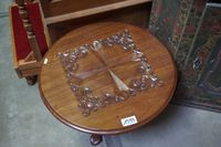 Table d'appoint vintage africaine - bois tropical - avec piè… (photo 2)
