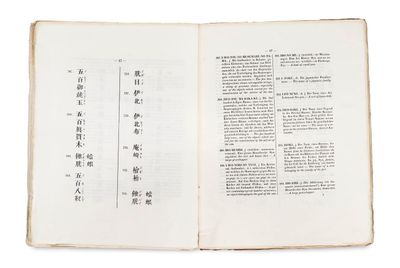 un livre ouvert, sur lequel figurent des caractères chinois, posé sur une surface blanche