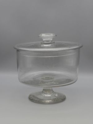 Présentoir à biscuits en verre.