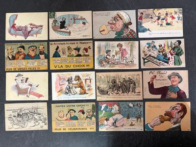 many cards with pictures of people on them on a table