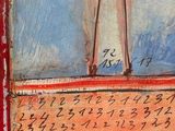 an image of a painting of a cat standing on top of a table